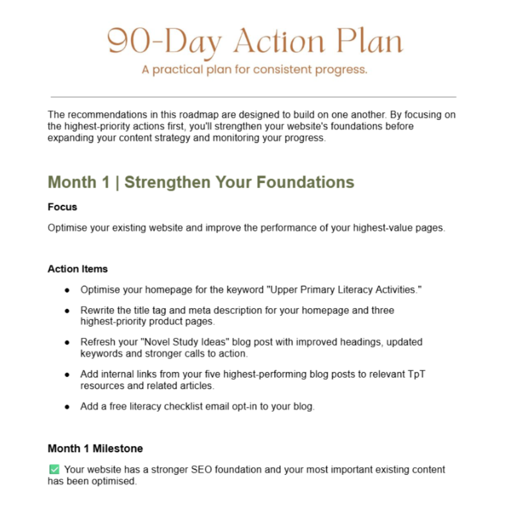 Action plan the growth roadmap