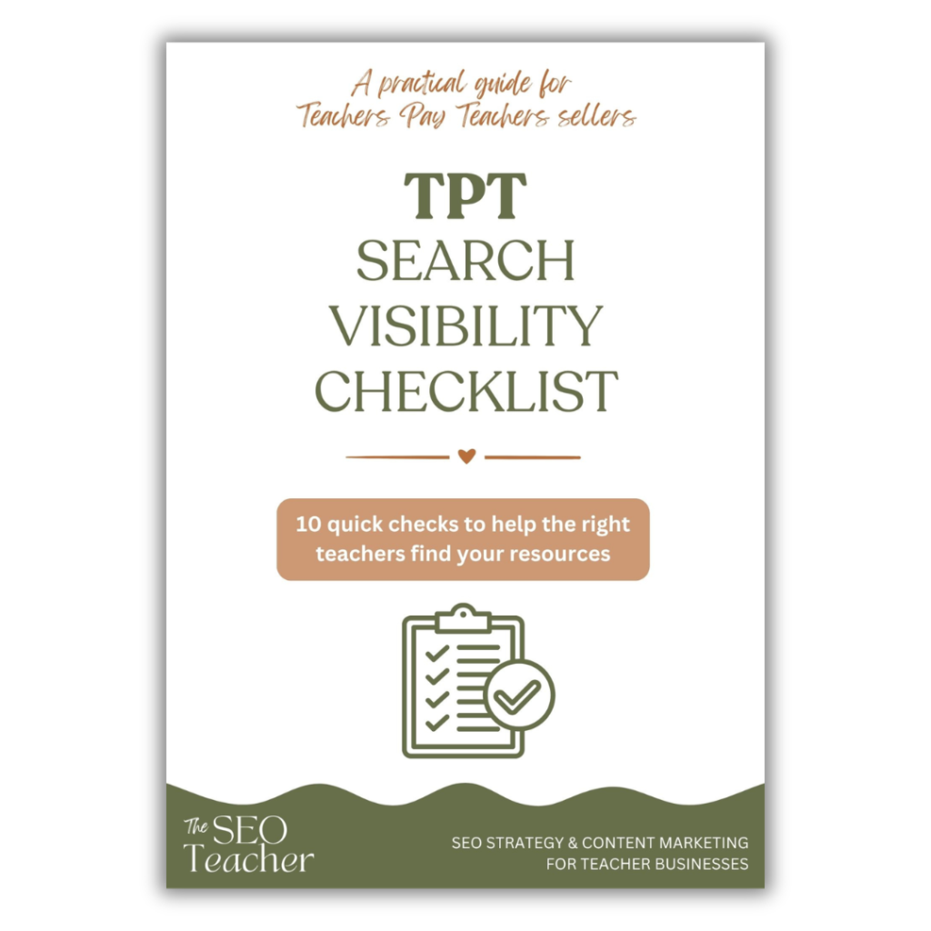 TPT search visibility checklist