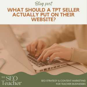 what a tpt seller should put on their website